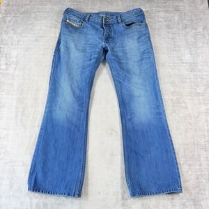 Diesel Jeans Women 34x30 Blue Zathan Bootcut Wash 0073I Denim Y2K Designer
